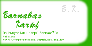 barnabas karpf business card